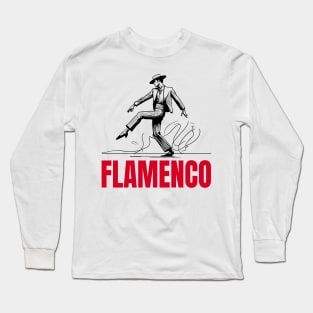 Flamenco male dancer - Black Long Sleeve T-Shirt